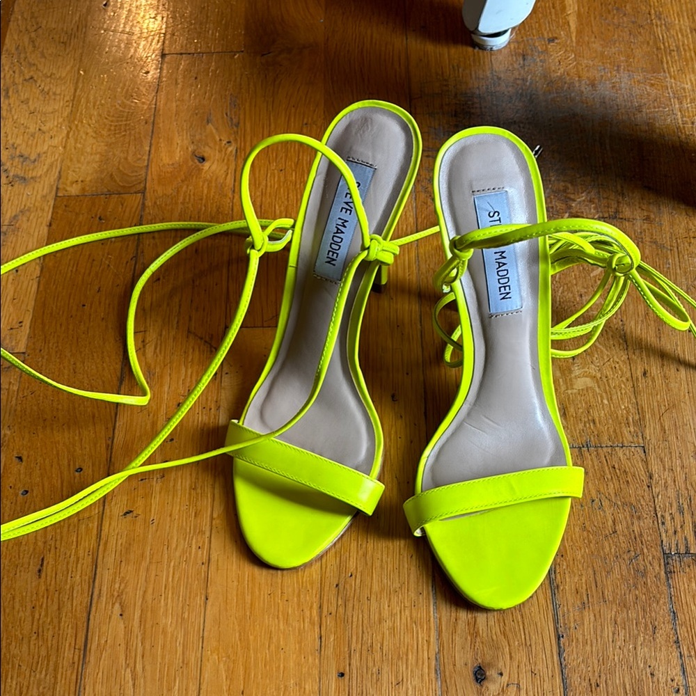 Steve Madden Strappy Laceup Women's Neon Sandals